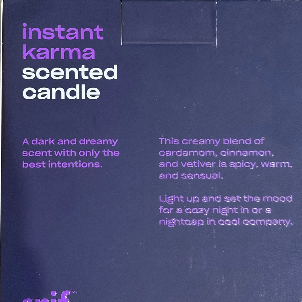 NIB Snif Instant Karma Scented Candle 8.5 ounce luxe ribbed glass vessel NEW - Picture 10 of 14